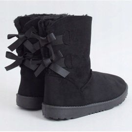 Schneestiefel mit schwarzen Schleifen B195-1 Schwarz 1