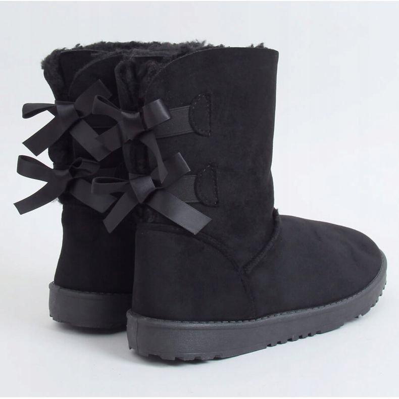 Schneestiefel mit schwarzen Schleifen B195-1 Schwarz 1