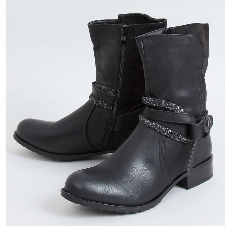 Schwarze Damenstiefel F3163 Schwarz 1