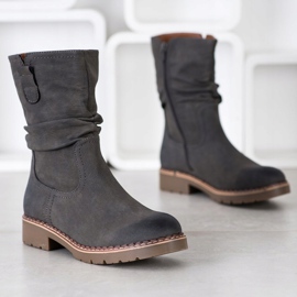 Super Mode Stiefel mit gerafftem Obermaterial grau 1