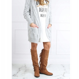 Stiefel mit Fransen, versteckter Keil Camel ST-28P Camel beige 1