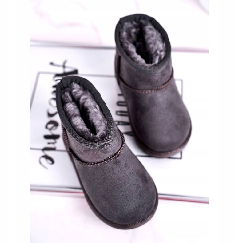 Warme Kinder-Jugend-Schneestiefel Grey Gooby grau 2
