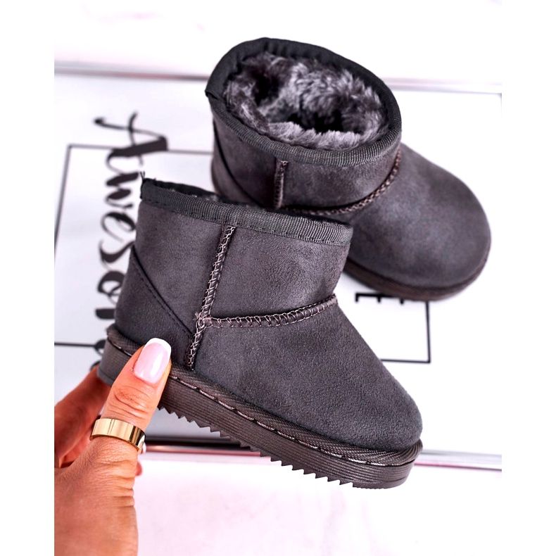 Warme Kinder-Jugend-Schneestiefel Grey Gooby grau 3