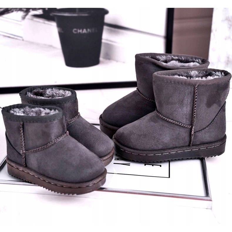 Warme Kinder-Jugend-Schneestiefel Grey Gooby grau 4