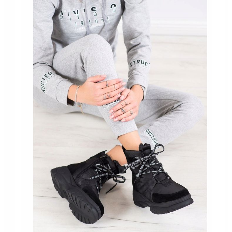 SHELOVET Warme Sport-Schneestiefel schwarz 1