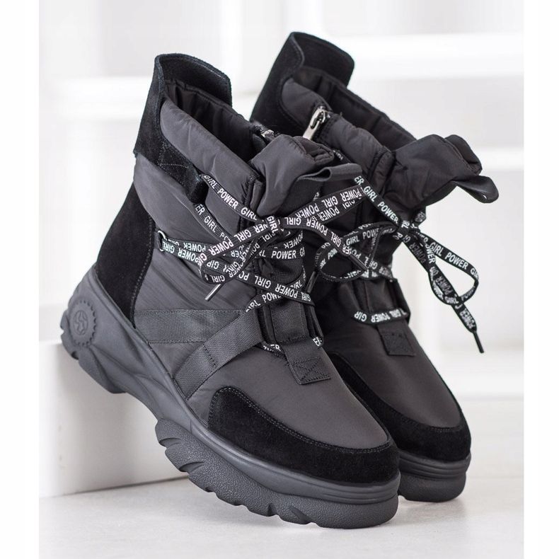SHELOVET Warme Sport-Schneestiefel schwarz 2