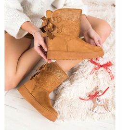 Small Swan Mukluki mit Kristallen braun 1