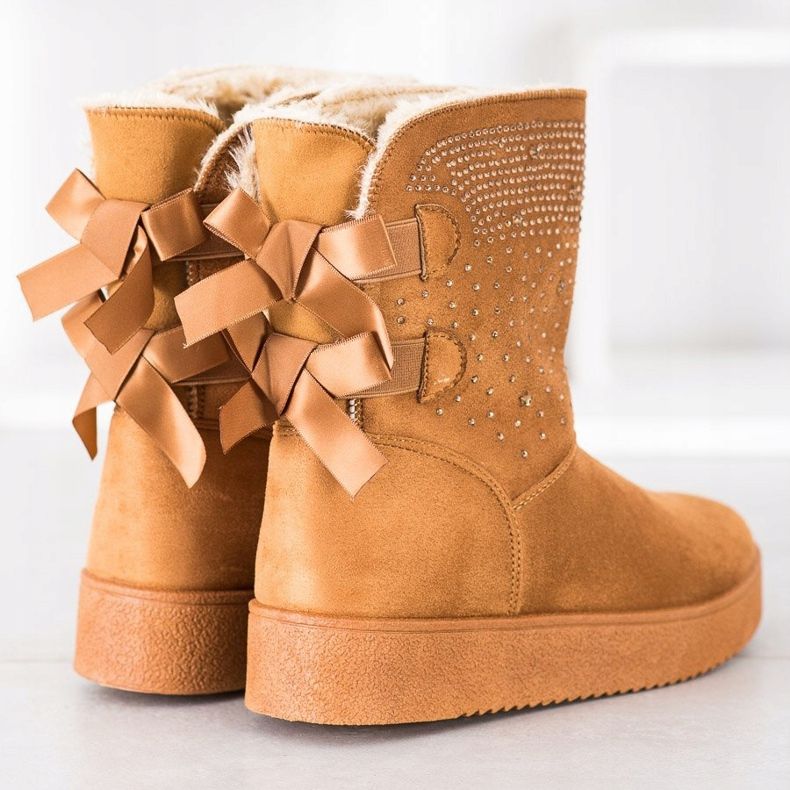 Small Swan Mukluki mit Kristallen braun 2