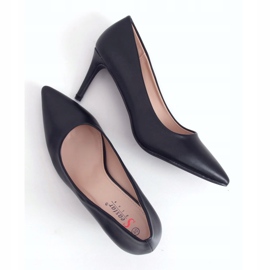 Schwarz CD62P Schwarze Stilettos mit niedrigem Absatz 3