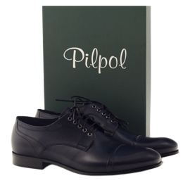 Marineblaue Pantoffeln Pilpol 1607 für Herren navy blau mehrfarbig 4