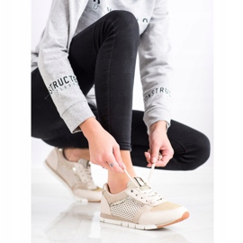 Kylie Durchbrochene Sportschuhe beige golden 1