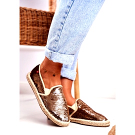 Damen Espadrilles Big Star Irisierende Pailletten Gold DD274A161 kupfer golden 1