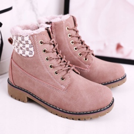 Apawwa Kinderstiefel Trappers mit Fell isoliert Pink Forest rosa 2