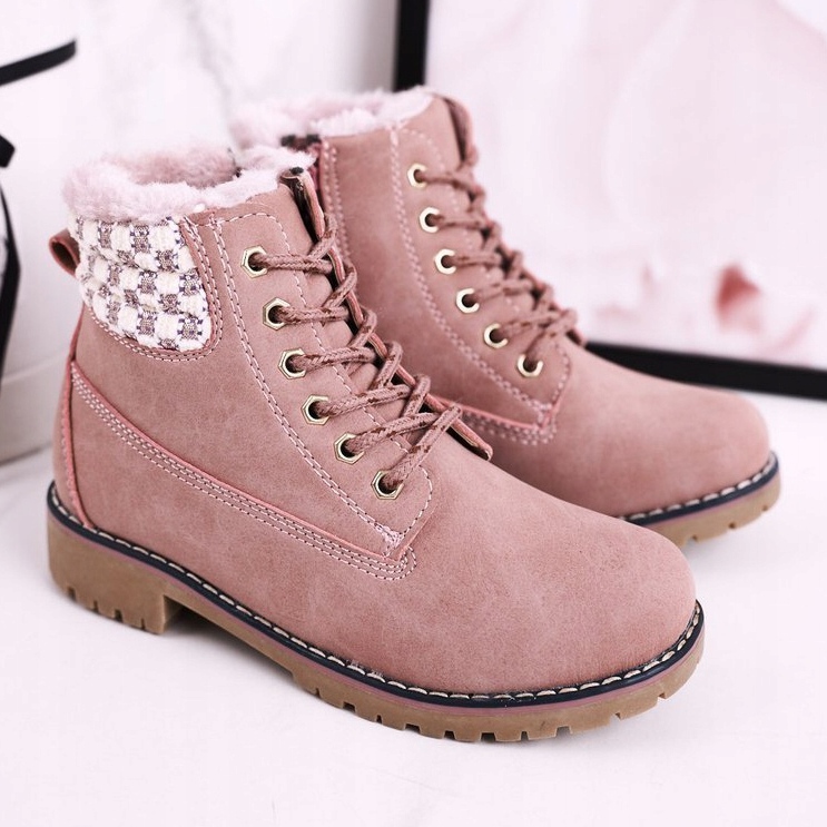 Apawwa Kinderstiefel Trappers mit Fell isoliert Pink Forest rosa 2