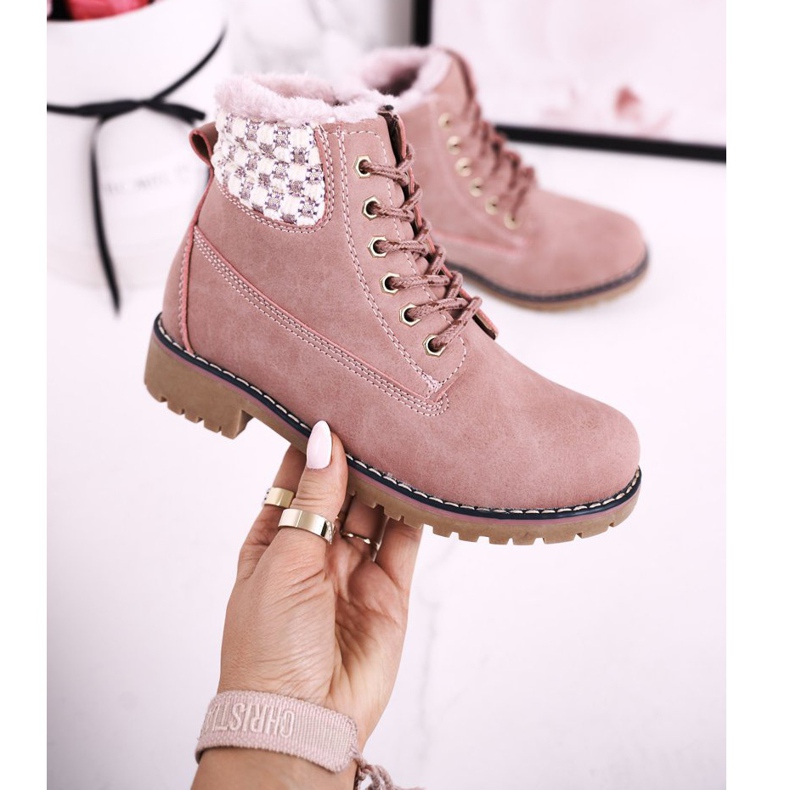 Apawwa Kinderstiefel Trappers mit Fell isoliert Pink Forest rosa 3