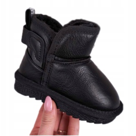 Apawwa Schwarze Kinder-Schneestiefel mit Fell Black Charlotte 3
