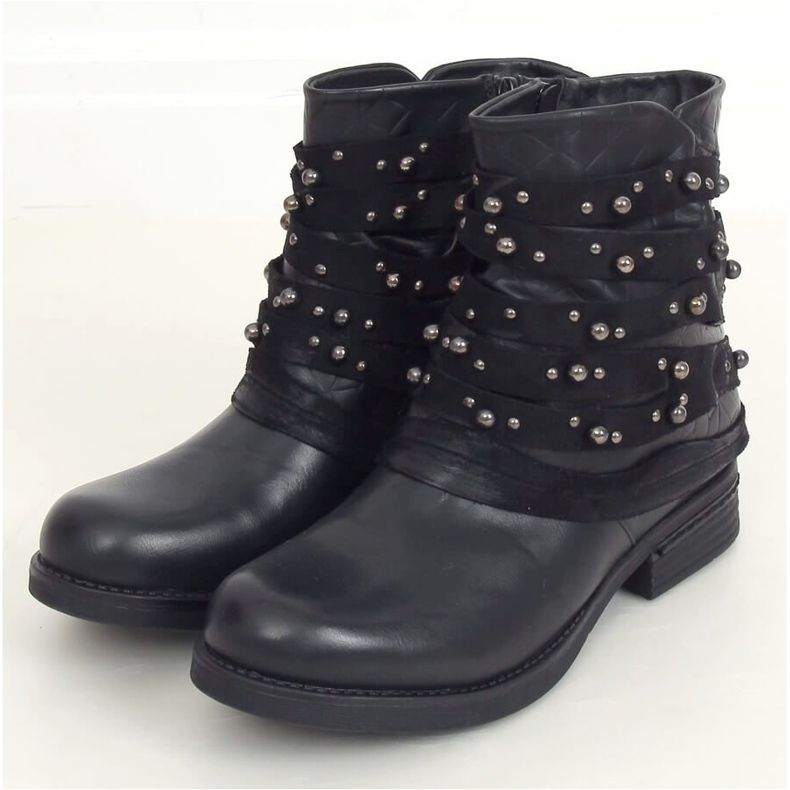 Schwarze Damenstiefel BZ66016-KB Schwarz 1