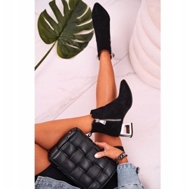 Nicole Damenstiefel auf silbernem Absatz Wildleder Schwarz Norah 2