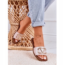 Nicole Klassische Hausschuhe aus Leder für Damen Beige Evie rosa 1