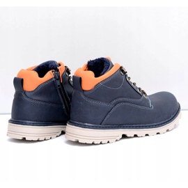 Vico Warme Stiefel für Jungen in Marineblau mit Fleece Billy orange 2