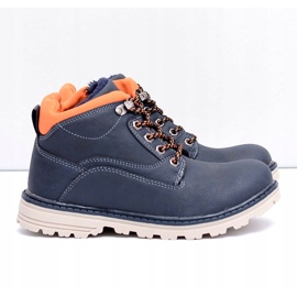 Vico Warme Stiefel für Jungen in Marineblau mit Fleece Billy orange 1