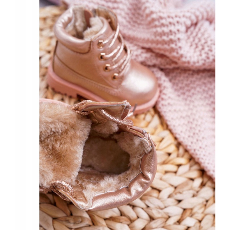 Kinder Trappers Warme Stiefel Champagner Dexter rosa 4