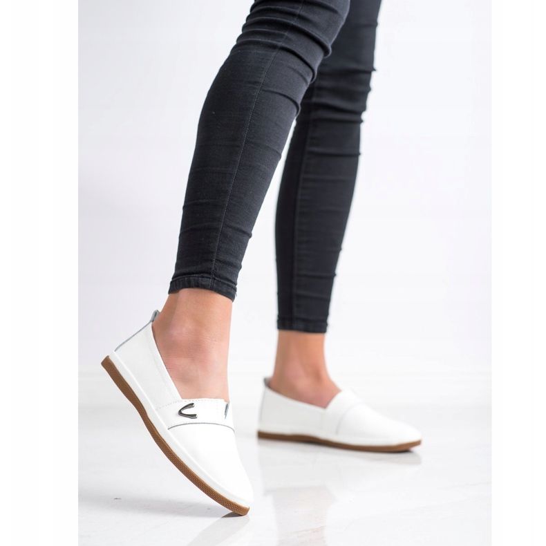 VINCEZA Leder Slipper weiß 1