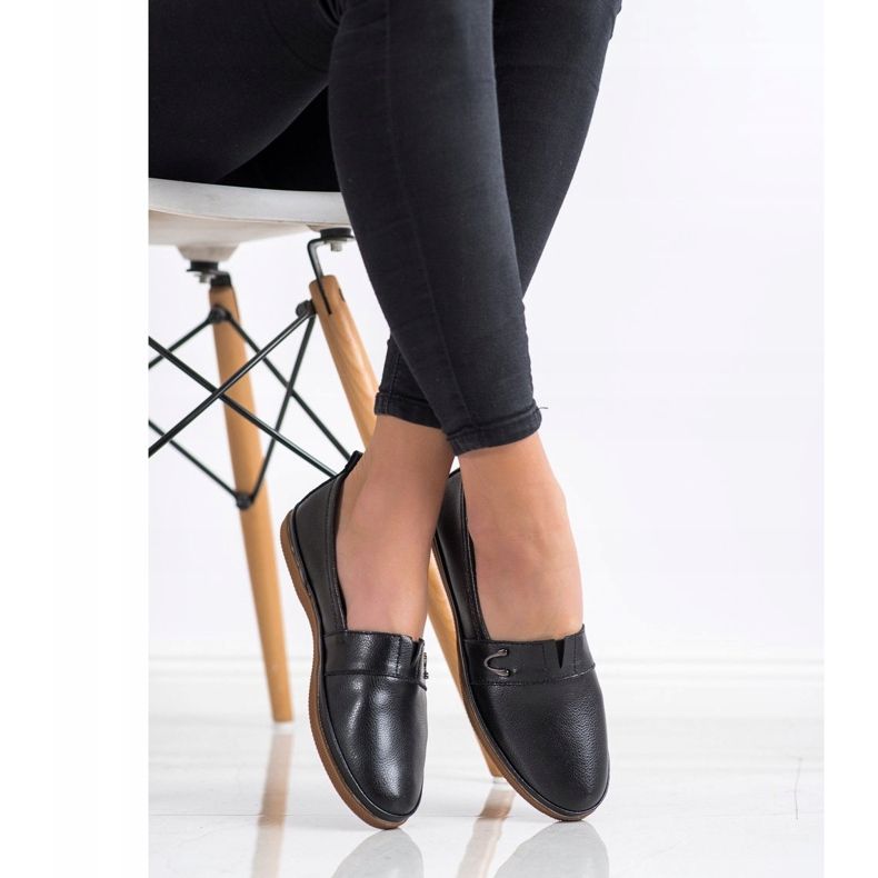 VINCEZA Leder Slipper schwarz 2