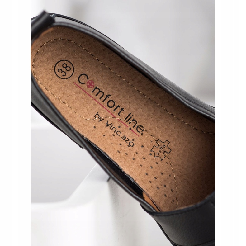 VINCEZA Leder Slipper schwarz 1