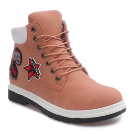 Isolierte Timber Stiefel SJ1679-6 Rosa weiß 2