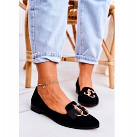 Nicole Damen Wildleder Loafer Schwarz Mary-Jane Ballerinas 2