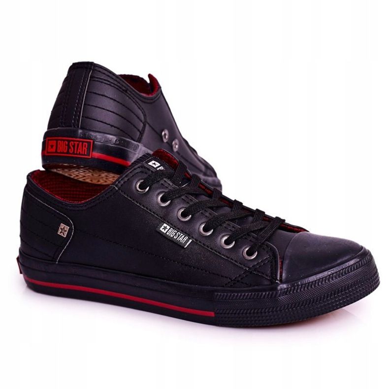 Herren Leder Sneakers Big Star DD174259 Schwarz 1
