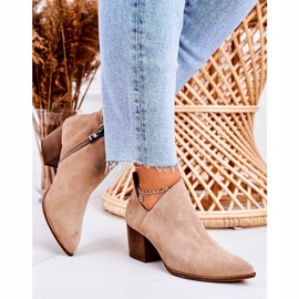 Nicole Stiefeletten für Damen mit ausgeschnittenem Wildleder Beige Lawrence braun 1