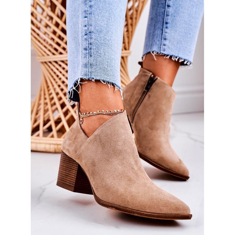 Nicole Stiefeletten für Damen mit ausgeschnittenem Wildleder Beige Lawrence braun 2