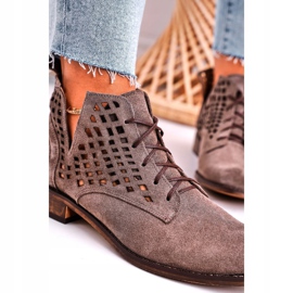 Nicole Durchbrochene Suede Brown Susannah Stiefel für Damen braun 1