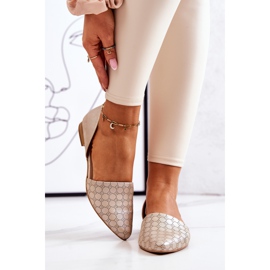 Elegante Lederballerinas Laura Messi 1110 Golden Benzin mehrfarbig 2