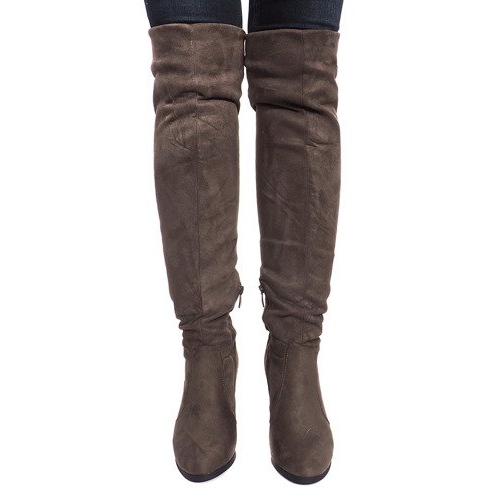 Wildlederstiefel auf einer Stange K953 Grün 2