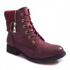 Stiefel mit Fell BZ8402-KB Wein rot 1