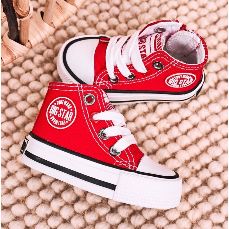 Hohe Sneakers für Kinder mit Reißverschluss Big Star HH374190 Rot 1