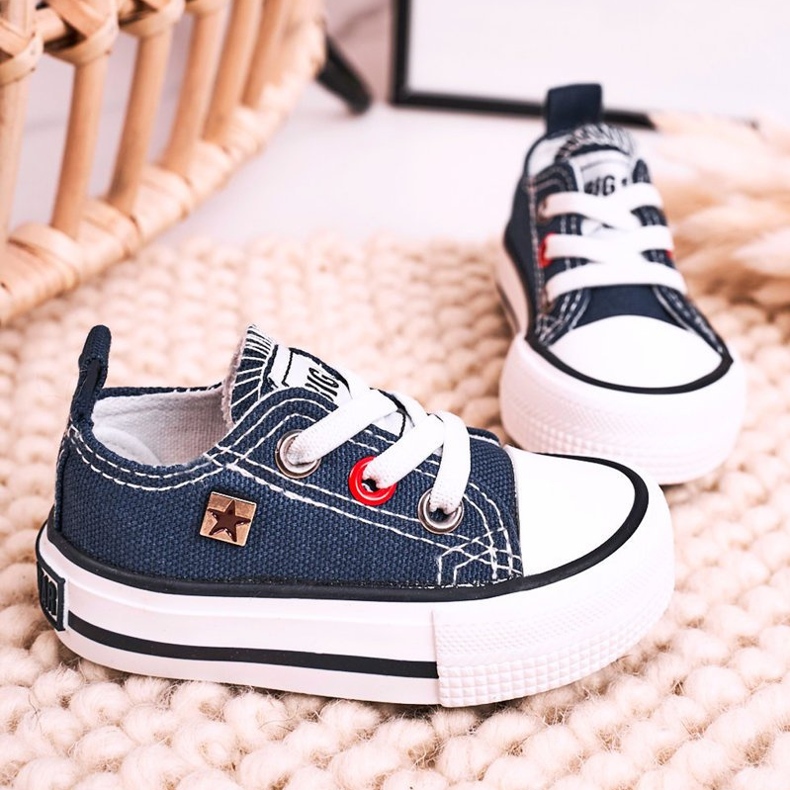 Klassisch niedrige Sneakers für Kinder Big Star HH374195 Marineblau 1