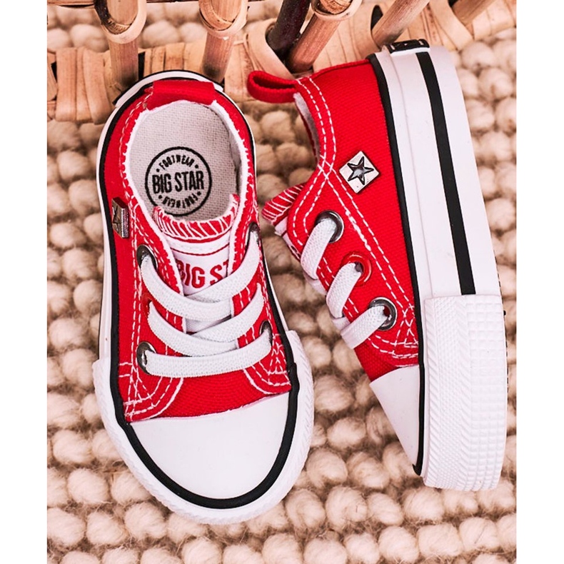 Klassisch niedrige Sneakers für Kinder Big Star HH374196 Rot 1