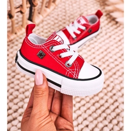 Klassisch niedrige Sneakers für Kinder Big Star HH374196 Rot 7