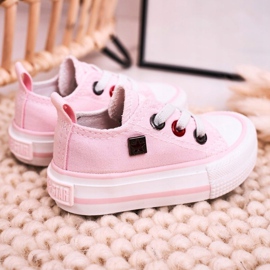 Klassisch niedrige Sneakers für Kinder Big Star HH374197 Rosa 1