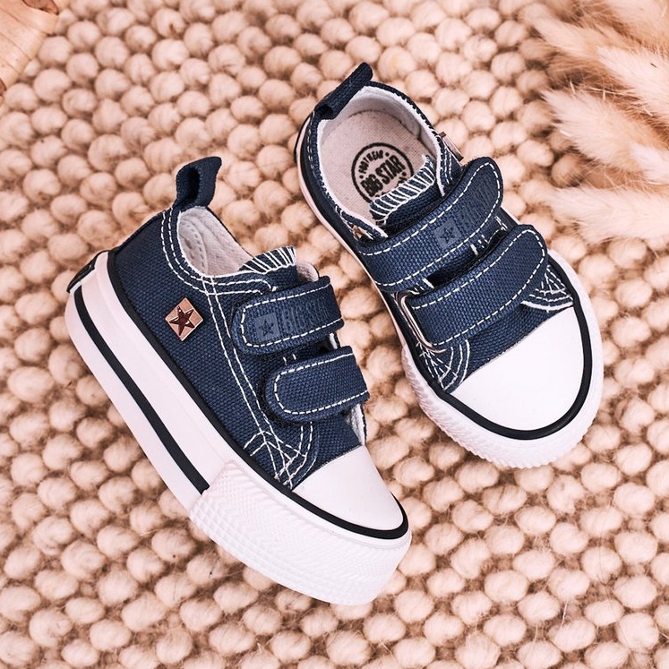 Niedrige Kinder Sneaker mit Klettverschluss Big Star HH374201 Marineblau 2