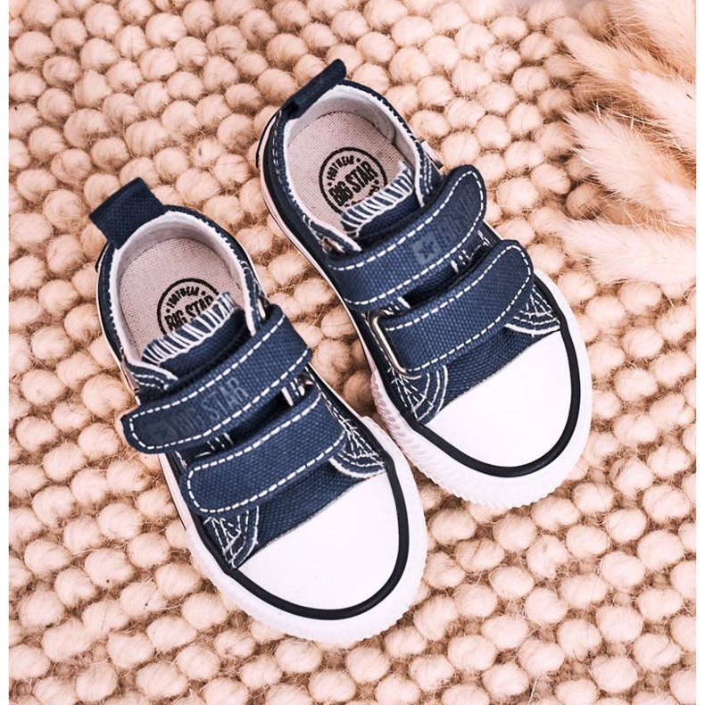 Niedrige Kinder Sneaker mit Klettverschluss Big Star HH374201 Marineblau 1