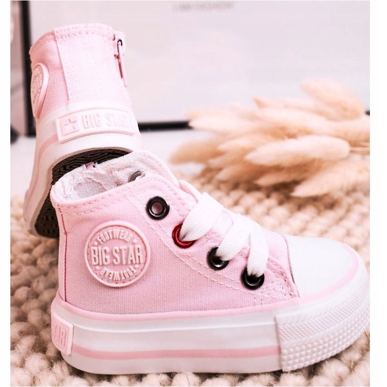 Hohe Sneakers für Kinder mit Reißverschluss Big Star HH374087 Pink rosa 2