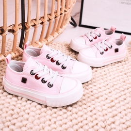 Klassisch niedrige Sneakers für Kinder Big Star HH374093 Rosa 1