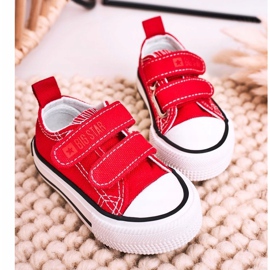 Niedrige Sneakers für Kinder mit Klettverschluss Big Star HH374098 Rot 9
