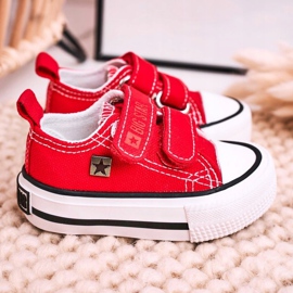 Niedrige Sneakers für Kinder mit Klettverschluss Big Star HH374098 Rot 10
