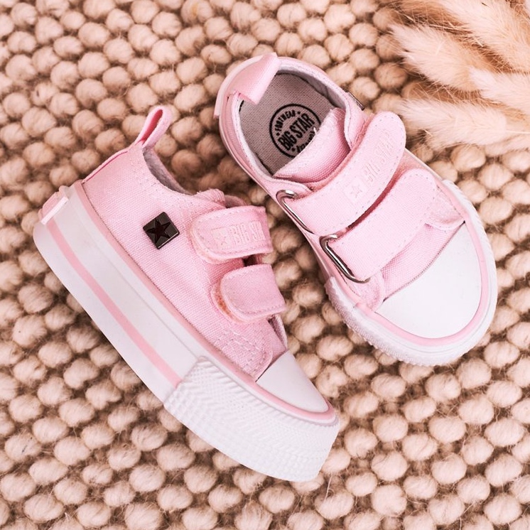 Niedrige Sneakers für Kinder mit Klettverschluss Big Star HH374099 Rosa 2